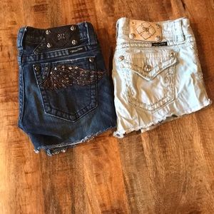 Miss me shorts dark 27, light 25.